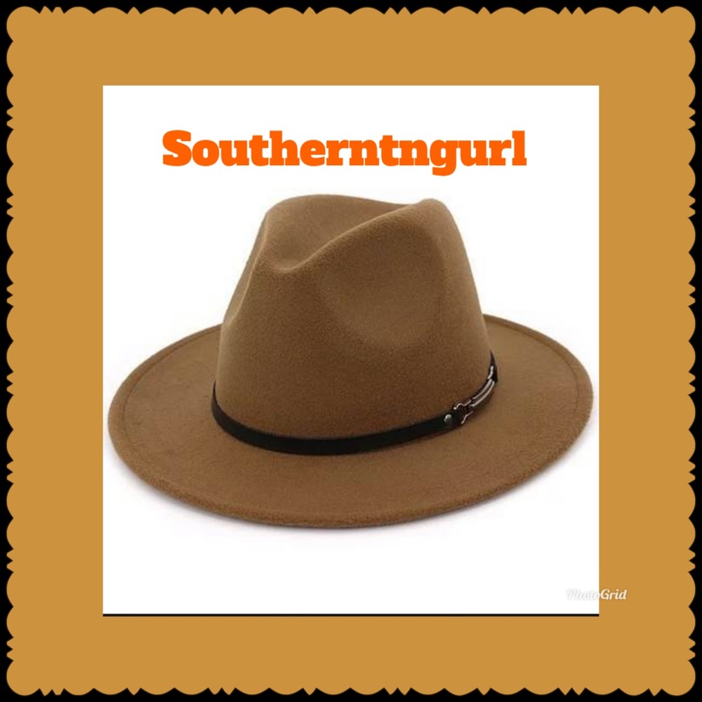 NWOT BOHO Chic Wide Brim Belted Fedora Hat
